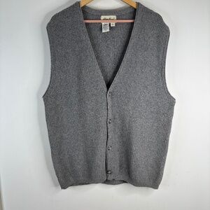 Vintage Eddie Bauer Sweater Mens L Made in USA Grey Academia Grandpa Heritage